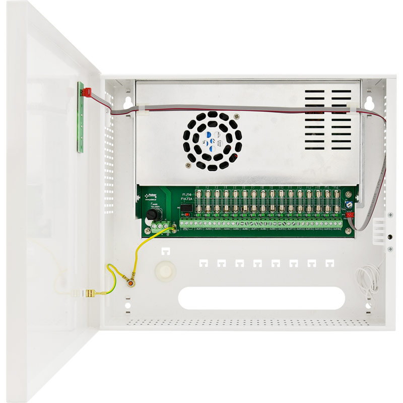 Pulsar HPSDC-12V16X1A Τροφοδοτικό CCTV 16 Εξόδων/Καμερών 16x1A, 12VDC 15A 180Watt σε μεταλλικό ερμάριο