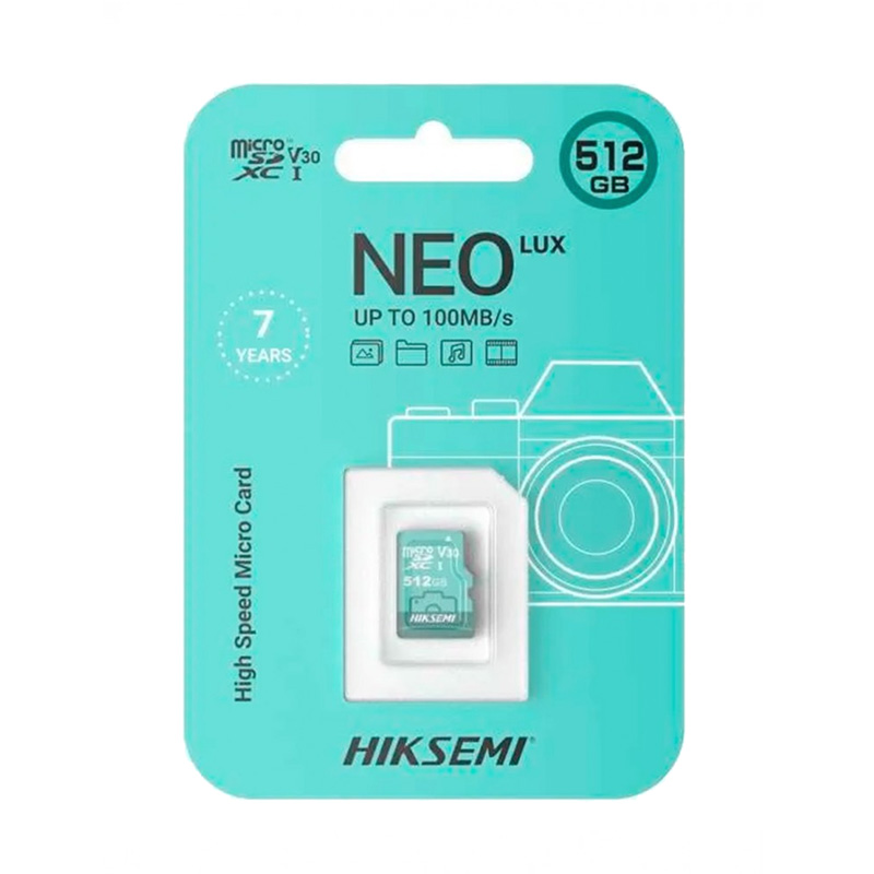 HIKSEMI HS-TF-D3/512G NEO LUX Κάρτα Μνήμης MicroSD 512GB 100MB/s, Class10 U3 V30
