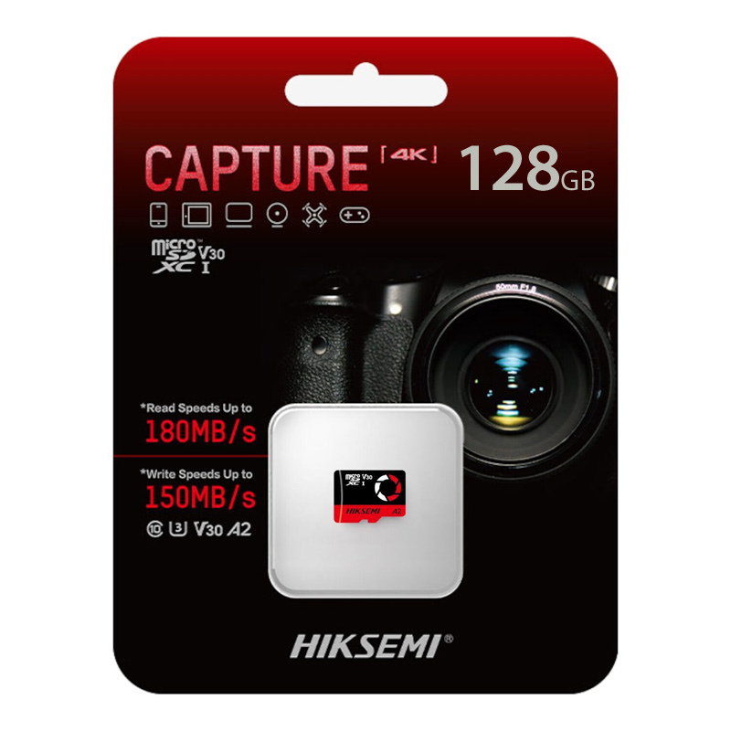 HIKSEMI HS-TF-E3/128G CAPTURE [4K] Κάρτα Μνήμης MicroSD 128GB 180MB/s, Class10 U3 V30