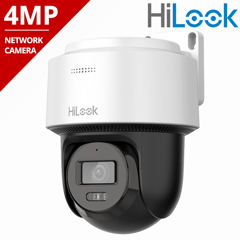 HiLook PTZ-N2C400M-DE 2.8mm 4MP Ενσύρματη Δικτυακή Mini PT IP Camera, Auto-Tracking Lite, Mic, Speaker, MicroSD, PoE, IP66