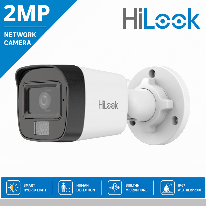 HILOOK IPC-B120HA-LUC 2.8mm Ενσύρματη IP κάμερα 2MP, Smart Hybrid Light 20m, Μικρόφωνο, PoE, IP67, Human Detection