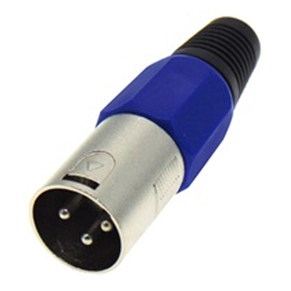 JT-2043 BLUE Βύσμα Canon XLR Αρσενικό Μπλέ (LZ102)