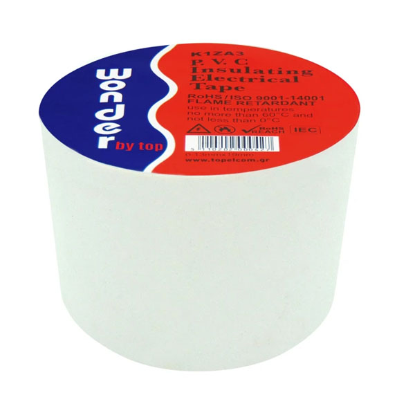 WONDER WHITE K1ZA3 Μονωτική ταινία Φαρδιά 50mm x 18m PVC Λευκό χρώμα  