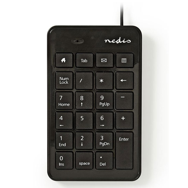 NEDIS KBNM100BK Ενσύρματο Αριθμητικό Πληκτρολόγιο USB