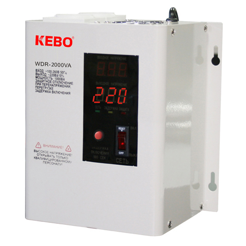 KEBO WDR-2000VA Επιτοίχιος Σταθεροποιητής Τάσης τύπου Relay 2000VA