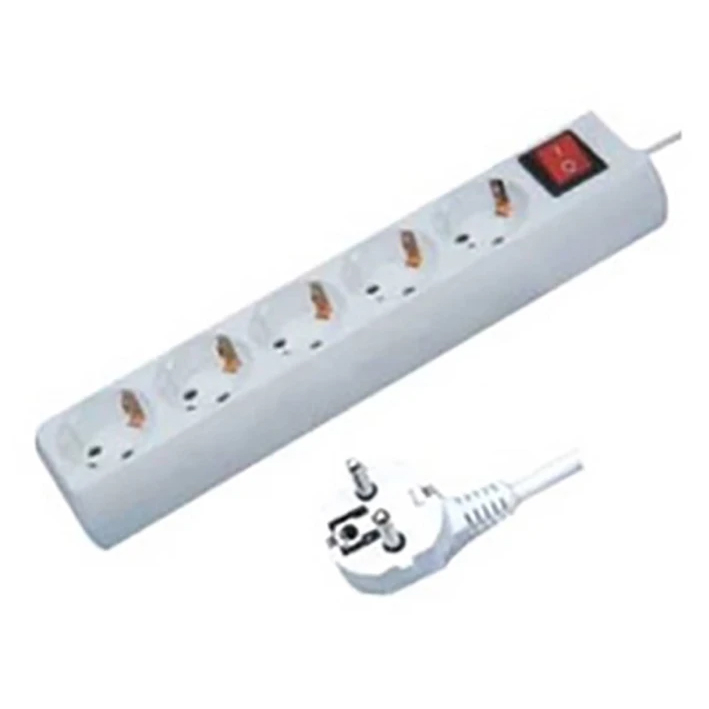 OEM KF-05K Πολύπριζο Σούκο 5 θέσεων με διακόπτη και καλώδιο 3x1 1.5m Λευκό G05MK BNG