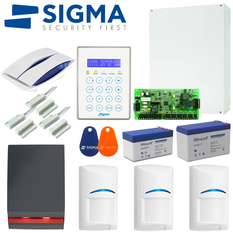 Sigma SET APOLLO32-DIONE GRAY-RED: Πλήρες Σύστημα Συναγερμού με κέντρο Apollo Plus της Sigma Security
