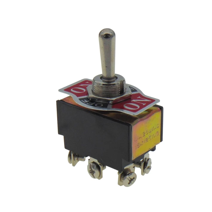 KN3C-223Α-A3 Διακόπτης TOGGLE (ON)-OFF-(ON) Διπολικός 6P 10A/250V με ΕΠΑΝΑΦΟΡΑ LZ