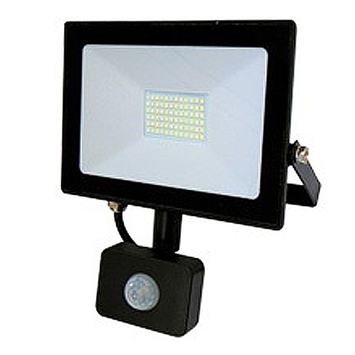 LED ON 1280 QY-2604 Προβολέας LED SUPERSLIM 50Watt με ψυχρό φωτισμό 6500Κ και Ανιχνευτή Κίνησης