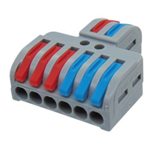 HNM LT-623 Κλέμα διακλάδωσης ταχείας σύνδεσης 2P σε 6P  αγωγών 0.5mm~4mm  