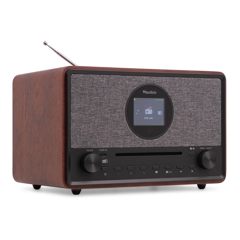AUDIZIO LUCCA DARK WOOD Stereo DAB+, FM , Internet radio με CD Player, Bluetooth, Aux IN, USB /SD και Alarm 102.253