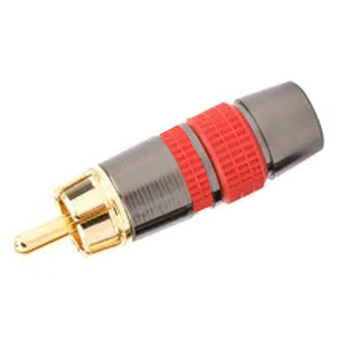 LZ511 Βύσμα RCA Αρσενικό Μεταλλικό επίχρυσο Κόκκινο