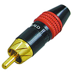 OEM LZ511G RED Αρσενικό RCA Μεταλλικό επίχρυσο 7mm (RP030G)