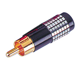 LZ518 BLACK  Αρσενικό RCA αλουμινίου 7mm (RP040)