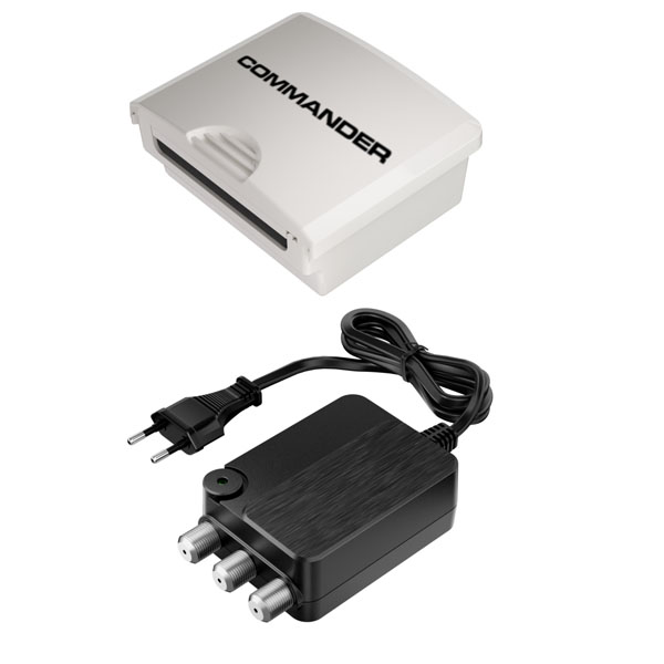 COMMANDER MASTAMP-2000 Ενισχυτής Ιστού Κεραίας 2x UHF με 2x Out 32dB, Φίλτρο 4G/5G & Τροφοδοτικό