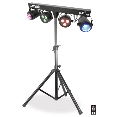 MAX LED Partybar 2x PAR 4-in-1 RGBW + 2x Jellymoon με Βάση και Τηλεχειριστήριο και DMX 153.236