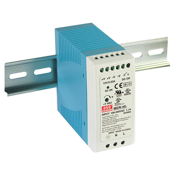 MeanWell MDR-40-12 Τροφοδοτικό Ράγας 40W/12V/3.33A
