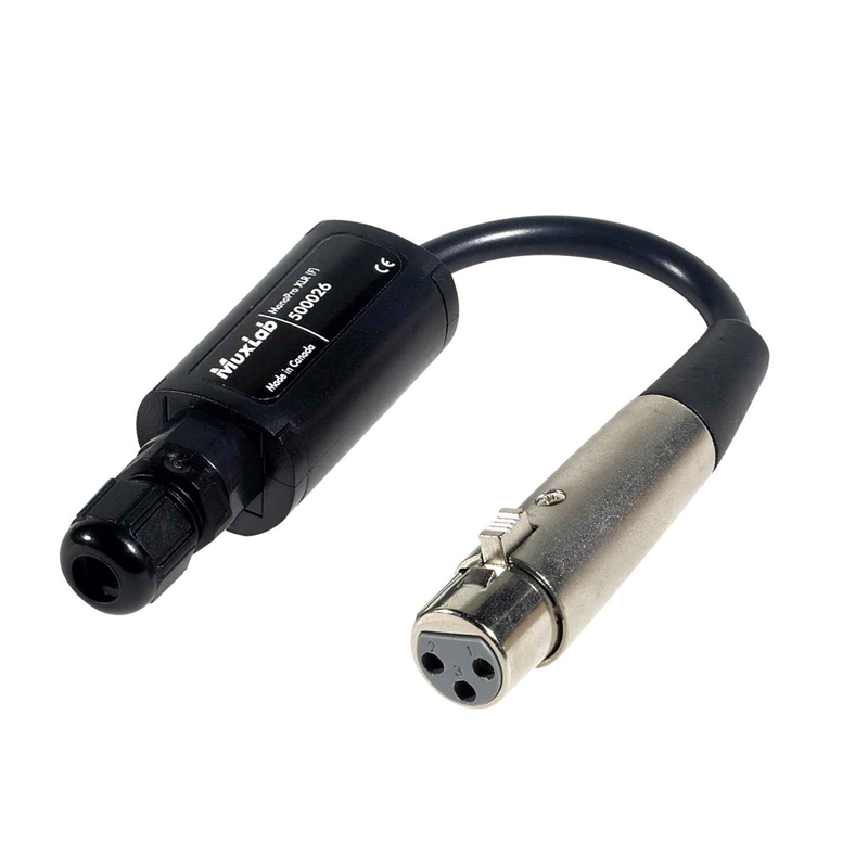 MuxLab 500026 MonoPro XLR (Female) Balun – Μετατροπέας Ήχου XLR μέσω Cat5e/6 UTP έως 1.5km (XLR Female)