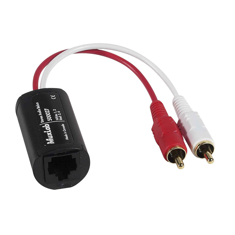 MuxLab 500027 Stereo Audio Balun – Μετατροπέας Ήχου RCA μέσω Cat5e/6 UTP έως 1.5km (Dual RCA Male)