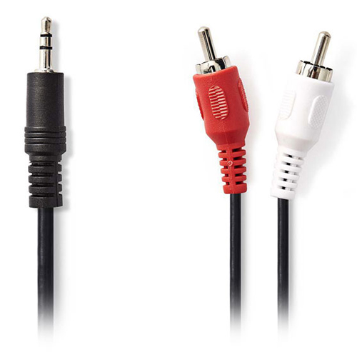 NEDIS CAGL22200BK50 Καλώδιο ήχου Jack 3.5mm αρσ. stereo σε 2x RCA αρσ. 5m 