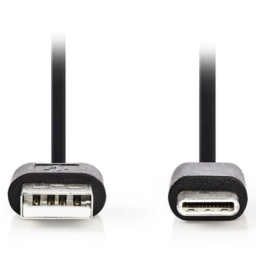 NEDIS CCGP60600BK01 Καλώδιo δεδομένων και Φόρτισης και USB 2.0 type-C αρσ. - USB A αρσ. 0.10m