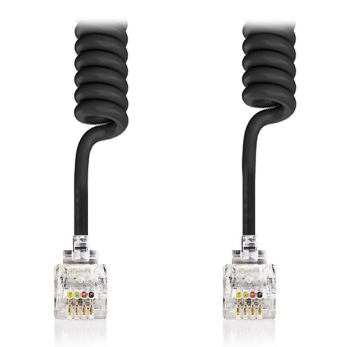NEDIS TCGB90100BK20 Καλώδιο Σπιράλ RJ10 για ακουστικό συσκευής αρσ. - αρσ. 2m Μαύρο 