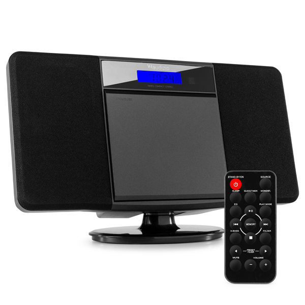 AUDIZIO NIMES BLACK Stereo HIFI System FM Radio με AUX IN - USB - Bluetooth, CD player και Alarm 102.310