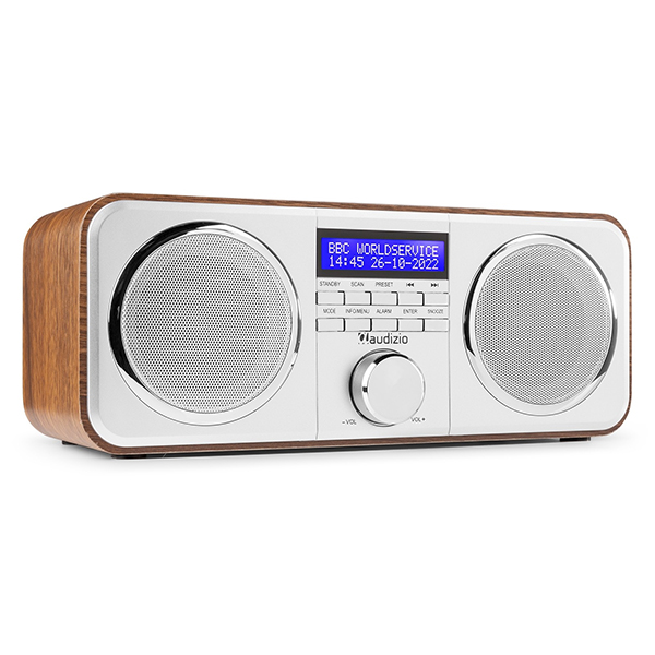 AUDIZIO NOVARA SILVER Stereo 40W Ραδιόφωνο DAB+ FM με Ξυπνητήρι και Snooze 102.416