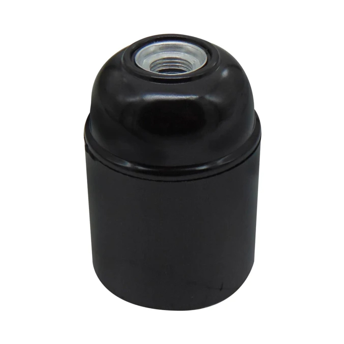 OEM Ντουί Βακελίτη Βιδωτό E27 με μεταλλικό σπέιρωμα M10 σε Μαύρο χρώμα B376B BNA