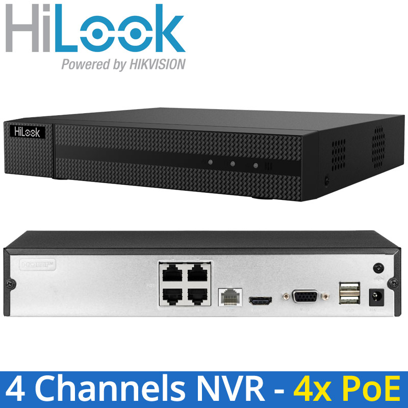 HiLook NVR-104MH-D/4P(D) Δικτυακό Καταγραφικό NVR 4 Καμερών (έως 6MP) με 4 θύρες PoE (H.265+/HDMI/VGA)