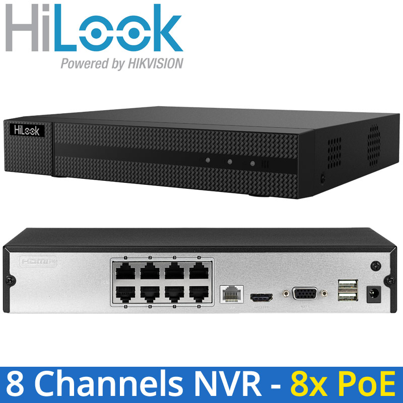 HILOOK NVR-108MH-D/8P(D) Δικτυακό Καταγραφικό NVR 8 Καμερών (έως 6MP) με 8 θύρες PoE (H.265+/HDMI/VGA)