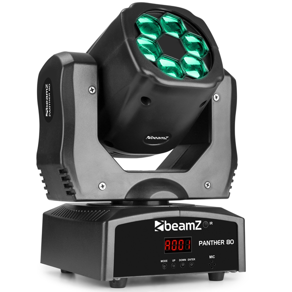BEAMZ Panther 80 LED Moving head 6x 12W CREE RGBW, DMX, με περιστρεφόμενους φακούς 150.440