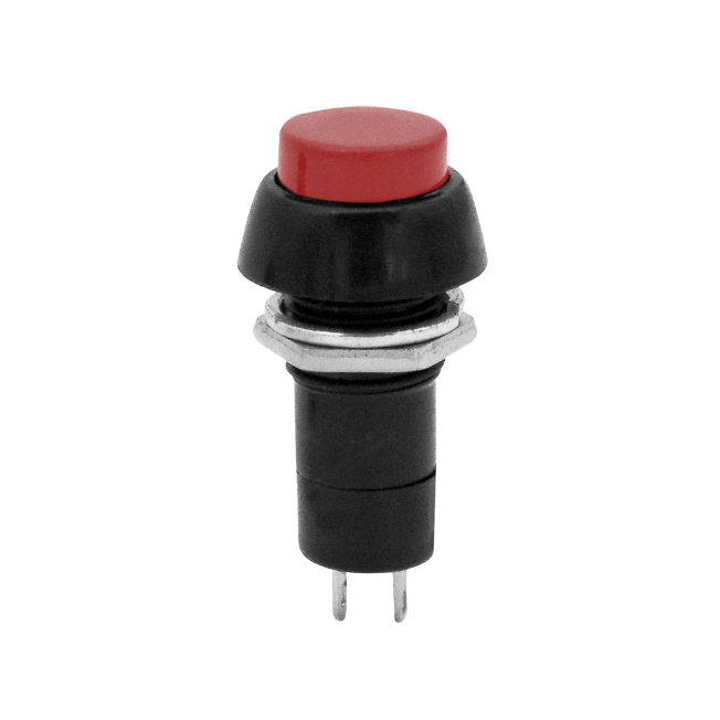 ULTIMAX PB305BR Button Push ON 2P στρογγυλό Φ12 Κόκκινο