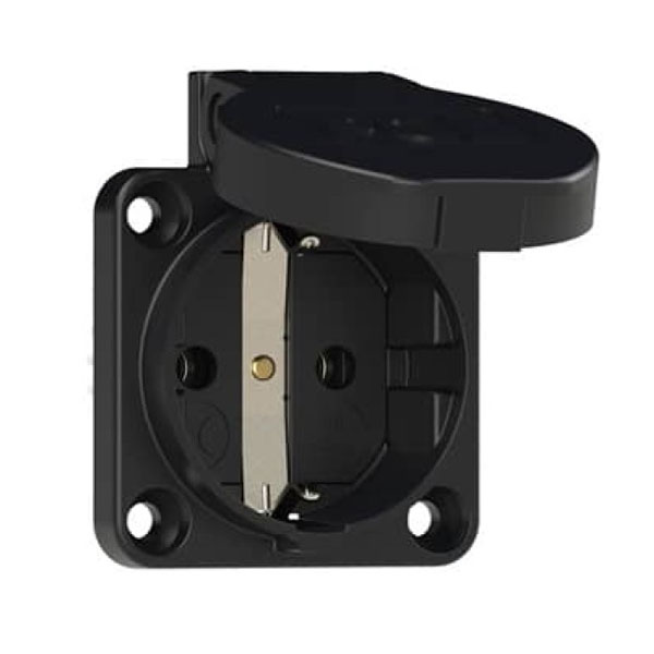 PCE 105-0ss Πρίζα Χωνευτή Σούκο 2P 16A  IP54 Με Καπάκι σε Μαύρο Χρώμα 