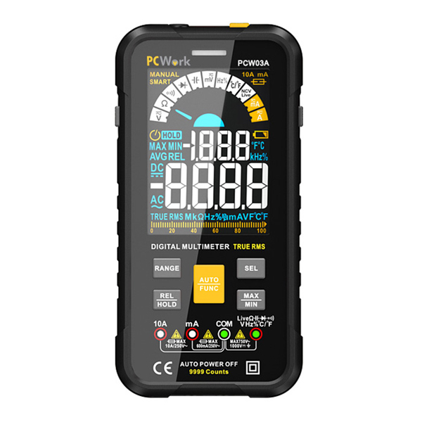 PCWork PCW03A Ψηφιακό Πολύμετρο με True RMS, NCV και Αυτόματη κλίμακα