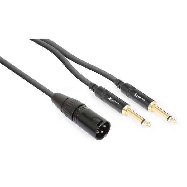 PD Connex CX56-1 Ποιοτικό Καλώδιο XLR 3p αρσενικό σε 2x JACK 6.3mm MONO αρσενικό 1.5m 177.150