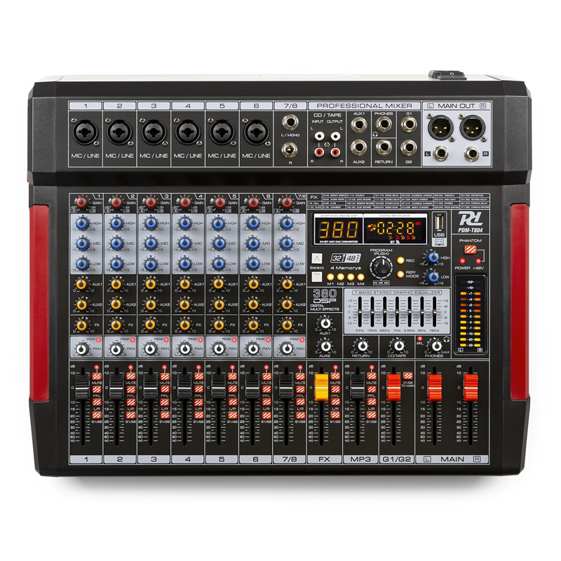 POWER DYNAMICS PDM-T804 Κονσόλα Ήχου 8 Καναλιών 380 DSP FX / USB/ MP3/ Bluetooth 172.662