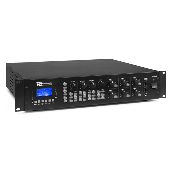 POWER DYNAMICS PRM606 PA Mixer 360W RMS, 6-Zone, Matrix, 8 Ohm, 100V, USB, SD, BT 952.161