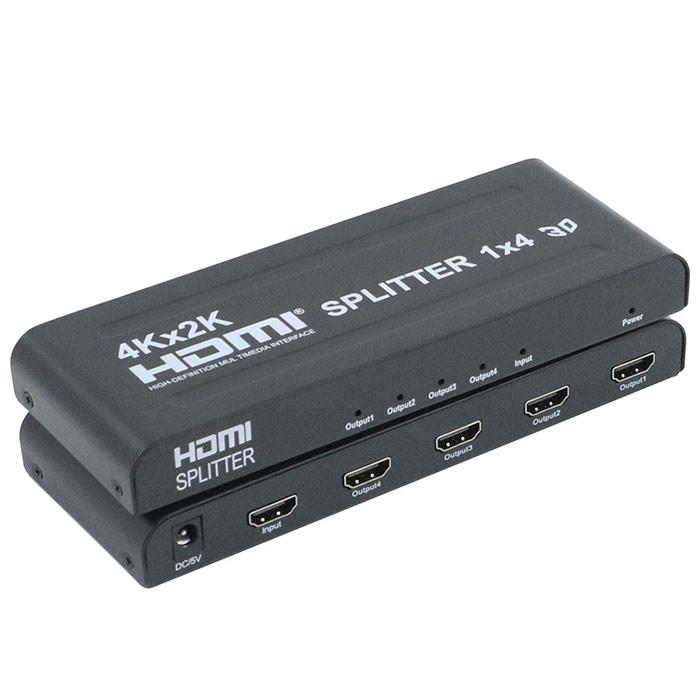 ANGA PS-1004-4K HDMI Splitter 1x4 (1 είσοδος / 4 εξόδους) Ultra HD 4K/2K, 1080P, Full HD/3D, Ver 1.4, HDCP