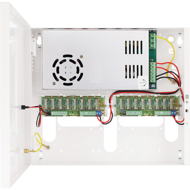 PULSAR PSDC161212T Τροφοδοτικό CCTV 16 Εξόδων/Καμερών 16x0.8A, 12VDC 12A 150Watt σε μεταλλικό ερμάριο