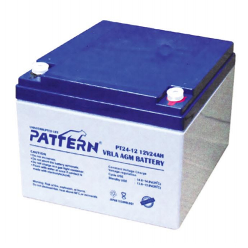 PT24-12 PATTERN Επαναφορτιζόμενη Μπαταρία Μολύβδου 12 Volt / 24 Ah Japan Technology
