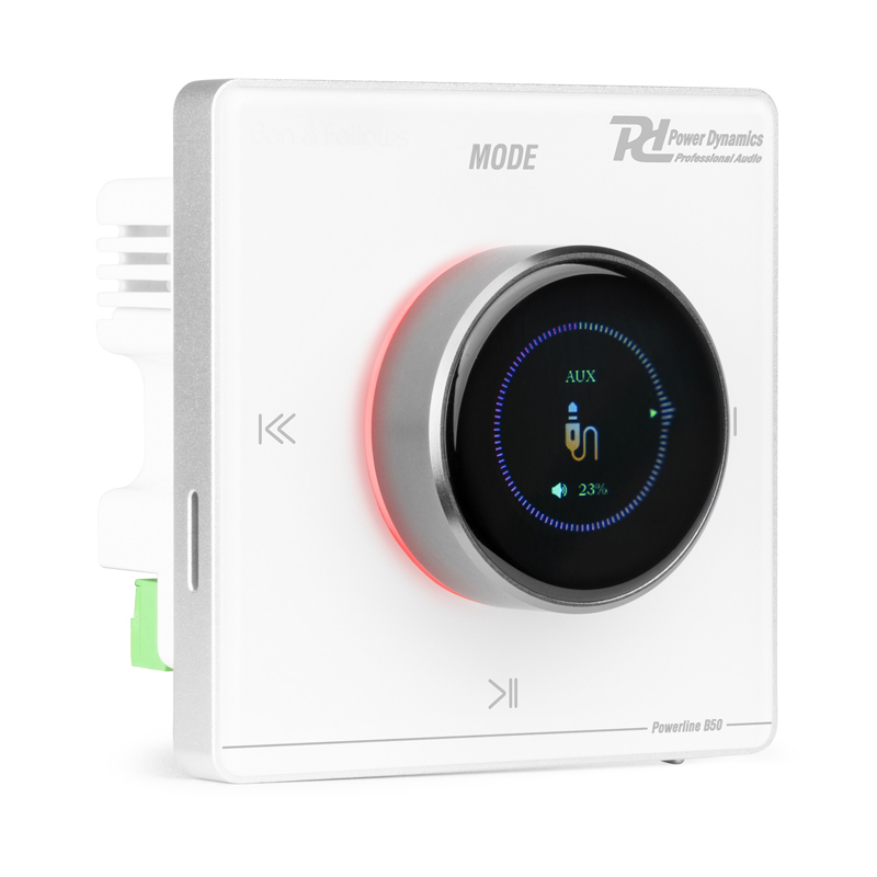 POWER DYNAMICS B50W Εντοιχιζόμενος ενισχυτής Touch 2 x 25W, Bluetooth, Aux, USB, SD, MP3 (952.467)