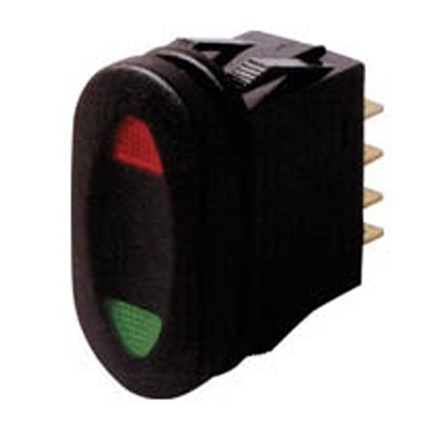 R13-271D Διακόπτης Rocker Αυτοκινήτου ON-OFF-ON 4P 21A/ 14V IP65 με LED