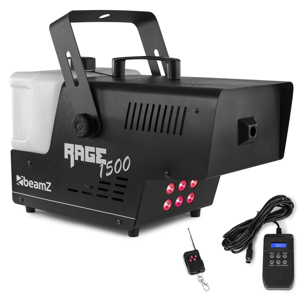 BEAMZ RAGE 1500LED Μηχανή Καπνού 1500 Watt με 2 Χειριστήρια, DMX και 6x RGB LED 160.715