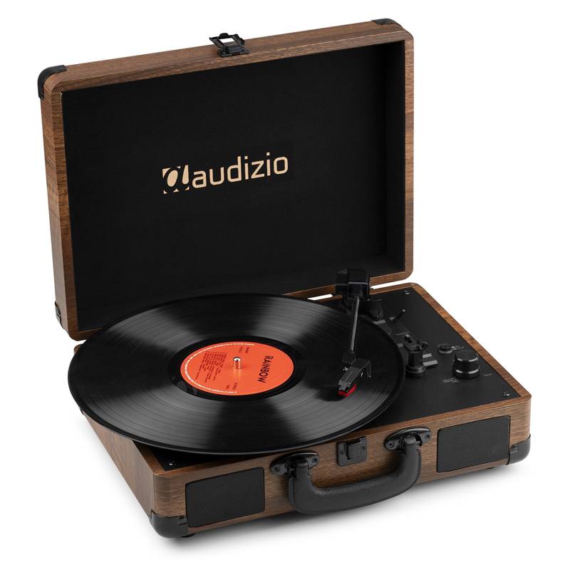 AUDIZIO RP116W Retro Πικάπ με Ενσωματωμένα Ηχεία, Bluetooth In/Out, USB Recording σε βαλίτσα Wood 102.073