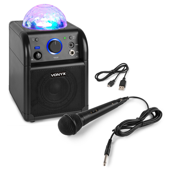 VONYX SBS50B BT Φορητό Ηχείο Karaoke Party Bluetooth με Disco Jelly Ball 178.345 Μαύρο --