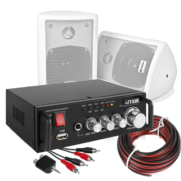 SET_HOMEAUDIO 18 Πλήρες Hi-Fi πακέτο ήχου με AV340 + ODS40W 100.016 + Καλωδιώσεις