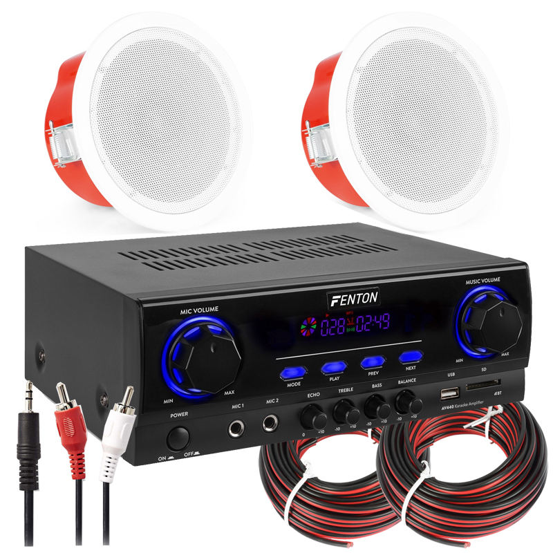 SET_HOMEAUDIO 42 Set Audio πακέτο με Fenton AV440 + 2x Power Dynamics CSF6 και Καλωδιώσεις