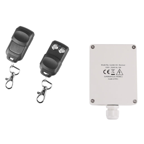 SUPERIOR GARDEN KIT Τηλεχειρισμός 2 Καναλιών 220V AC με 2 Χειριστήρια 433.92MHz για εξωτερ. χώρους