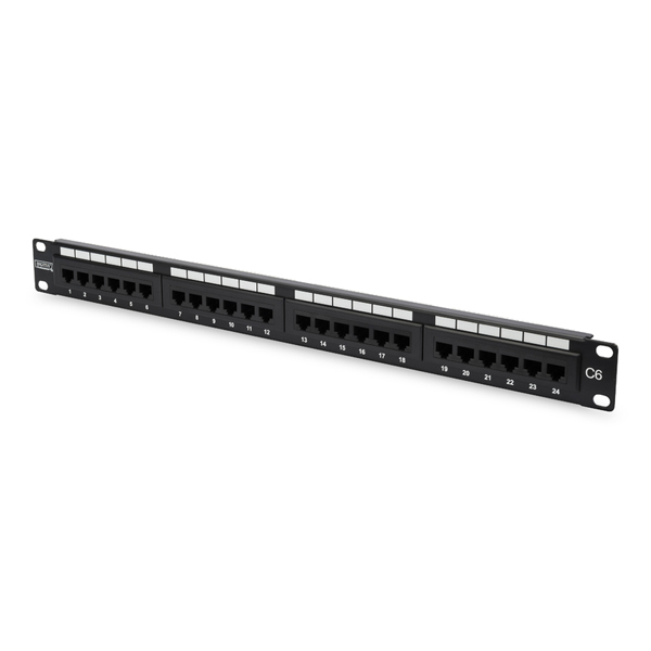 SAFEWELL SW-UTP-CAT6-PP24 Patch panel CAT 6 UTP 24P 19" 1U με Οδηγό Καλωδίων [04.024.0070]